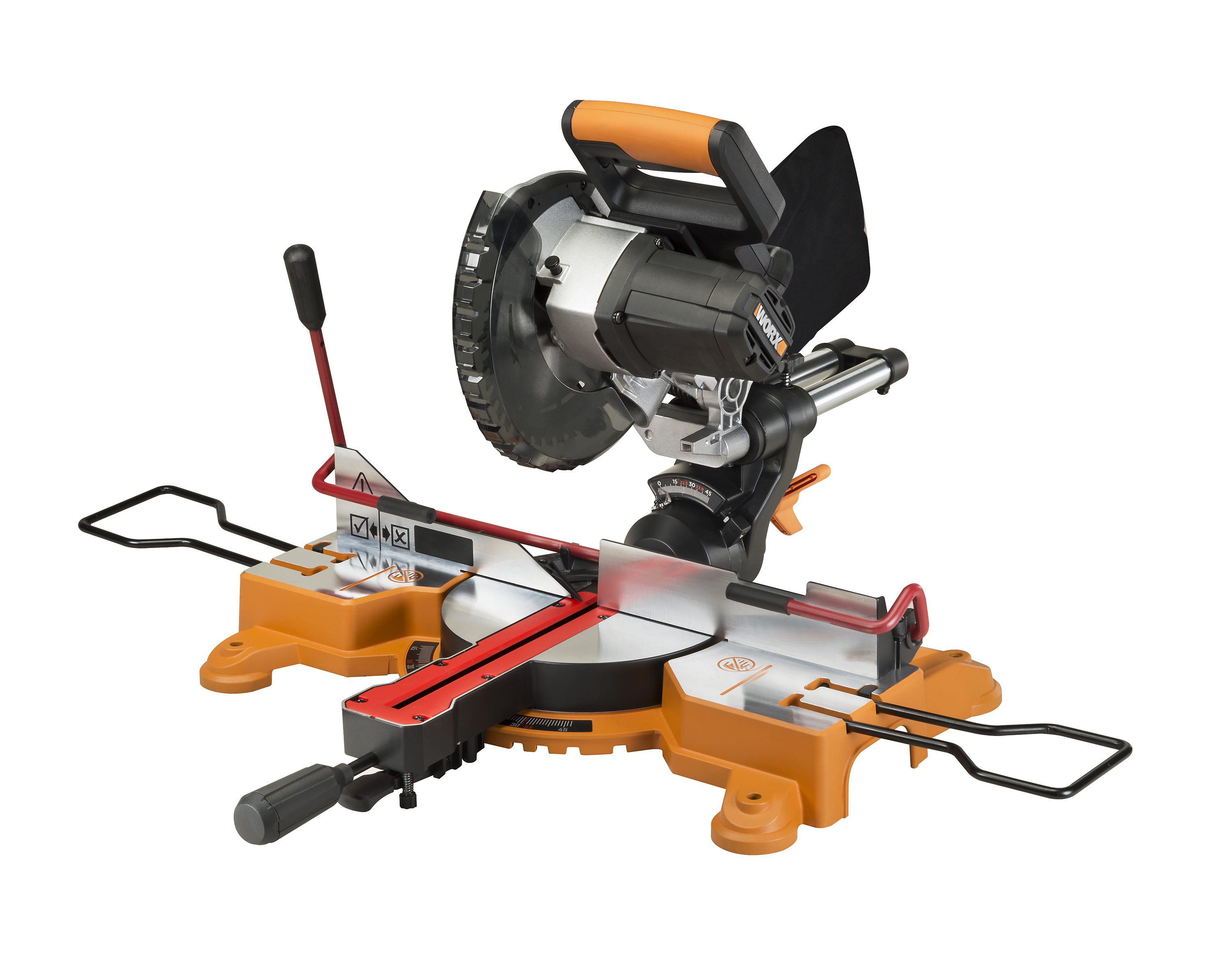 New WORX 20V 7 1 4 Inch Sliding Compound Miter Saw Holds Down